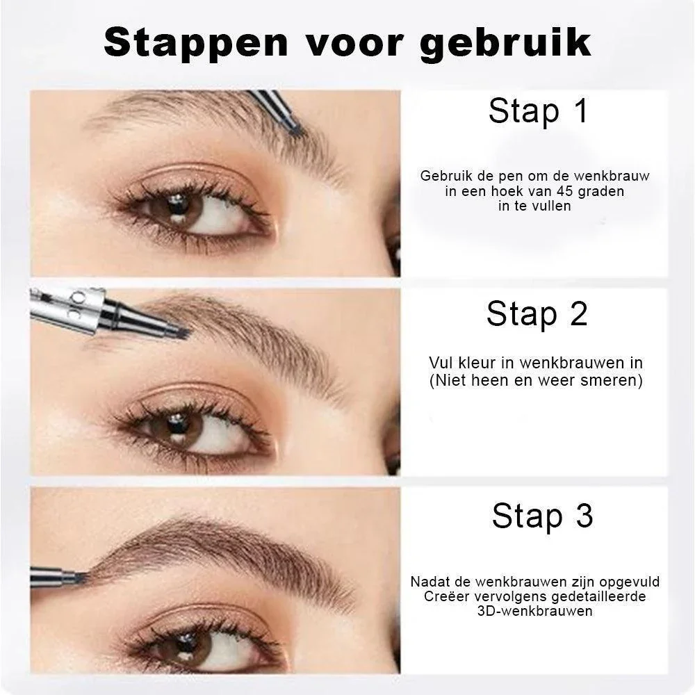 3D EyebrowPen | Waterdichte Microblading Wenkbrauw Pen – 1+1 GRATIS - Image 4
