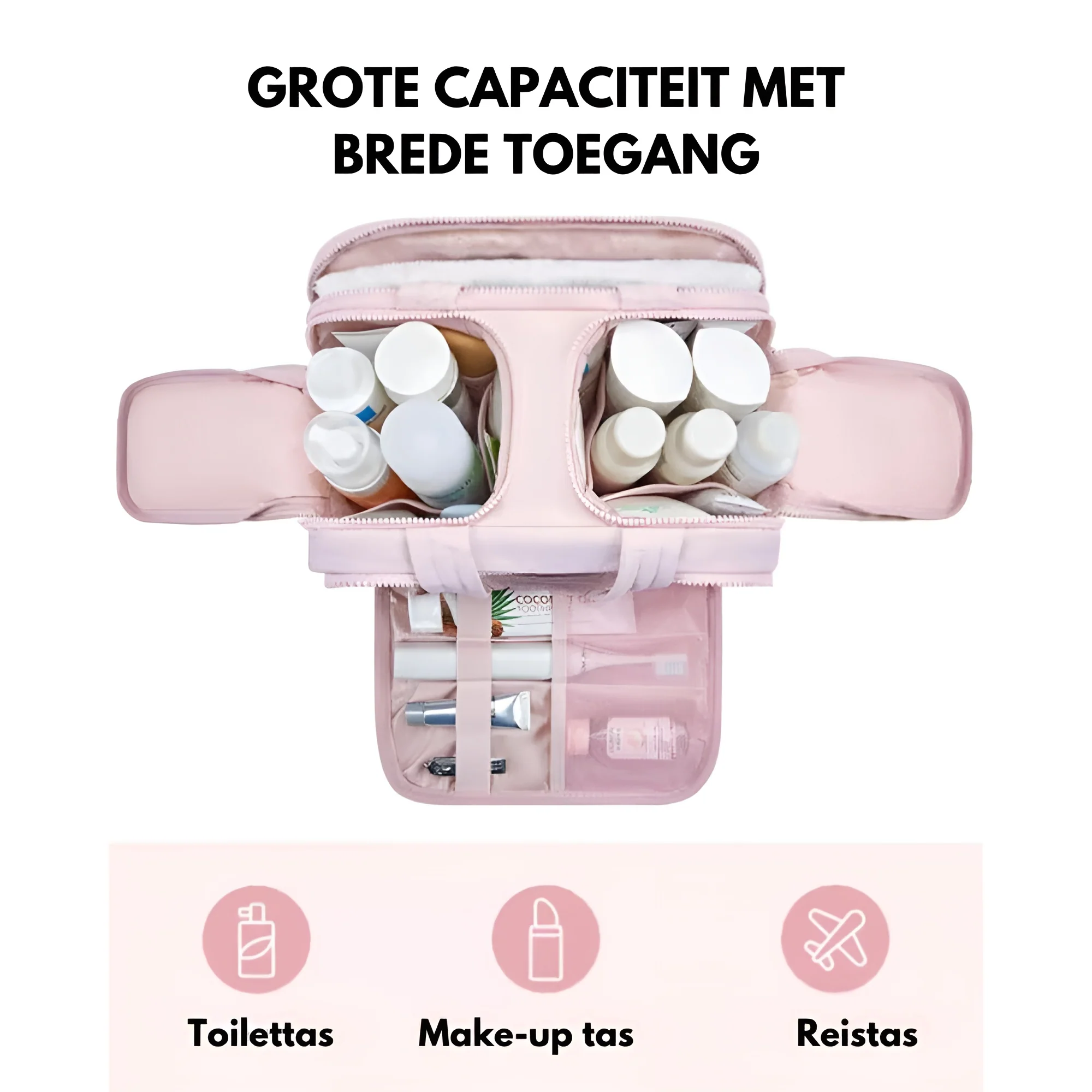4-in-1 Puffy Multifunctionele Toilettas voor Vrouwen - Image 4
