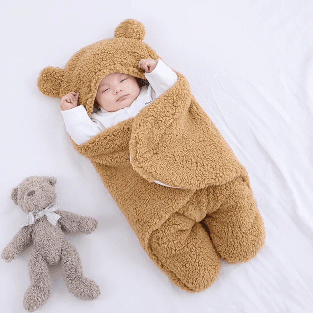 Fluffy Beren wikkeldeken | Warme en knusse baby slaapzak - Image 5
