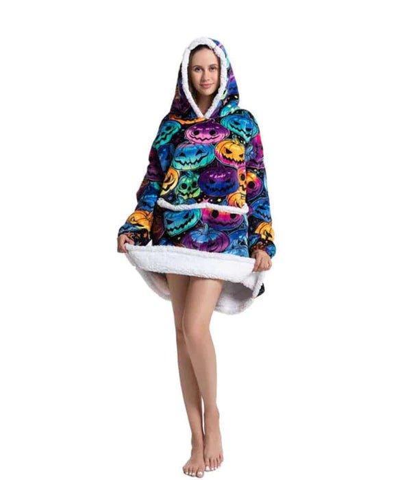 Shoodie™ Pompoen | Heb het nooit meer koud met deze warme fleece hoodie deken! - Image 3