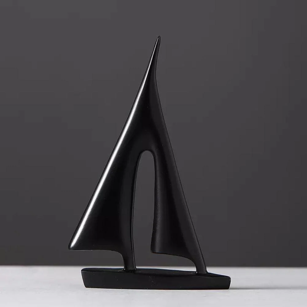 Minimalistische zeilboot sculptuur decoratie - Image 3