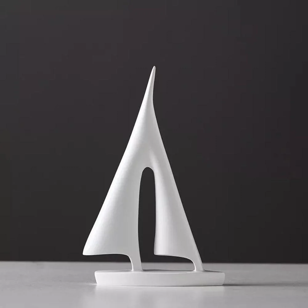 Minimalistische zeilboot sculptuur decoratie - Image 4