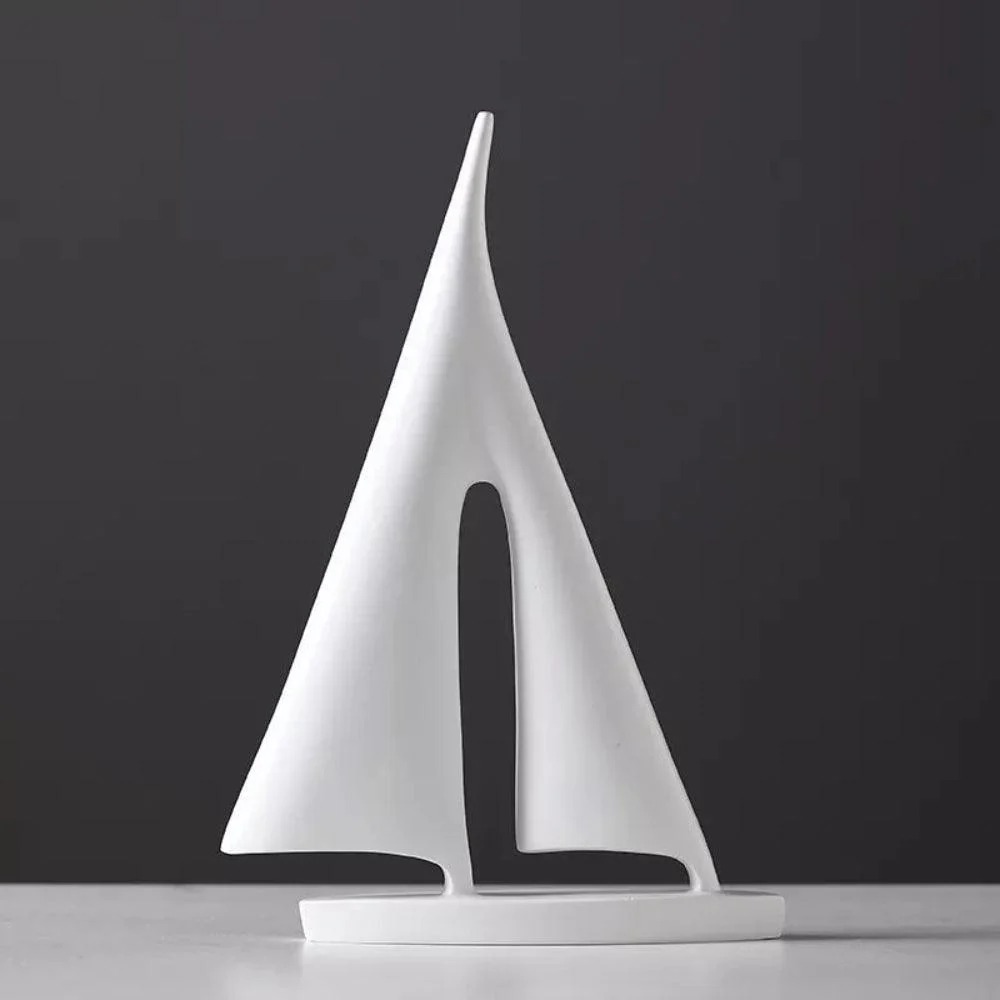 Minimalistische zeilboot sculptuur decoratie - Image 6