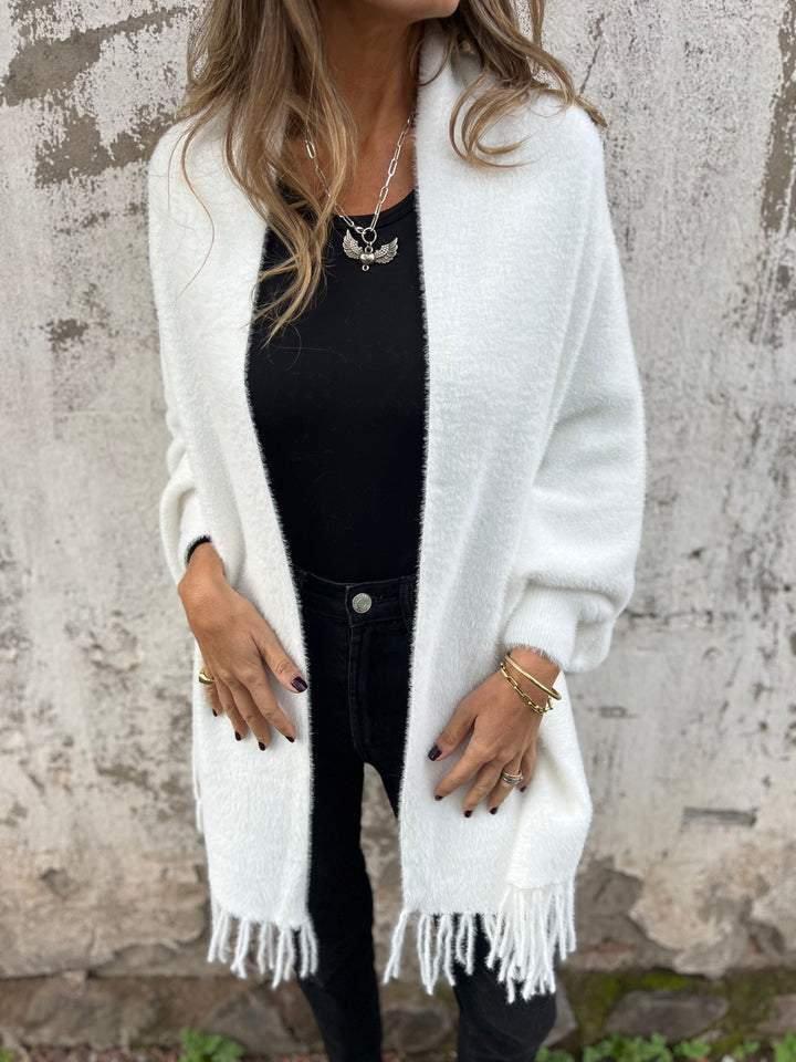 Nora | Dames wintervest met franjes en lange mouwen - Image 3