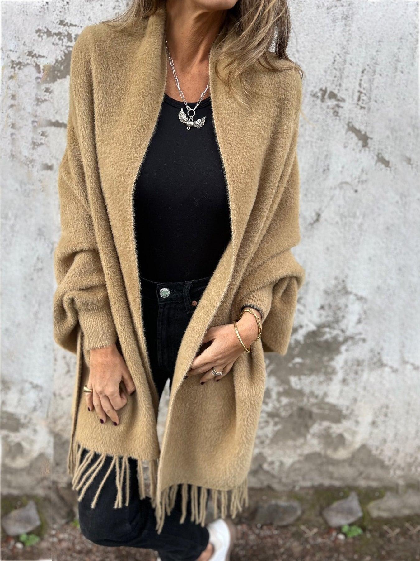 Nora | Dames wintervest met franjes en lange mouwen - Image 7