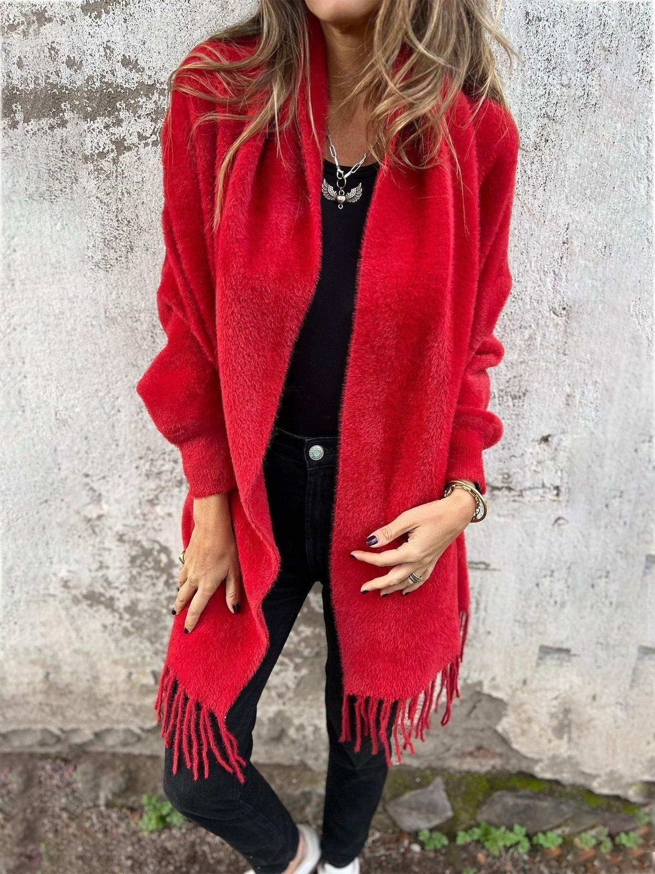 Nora | Dames wintervest met franjes en lange mouwen - Image 8
