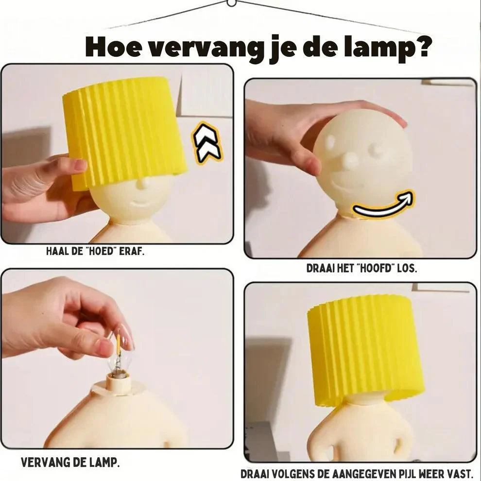 Ondeugend mannetje | Speels nachtlampje met USB-aansluiting - Image 10