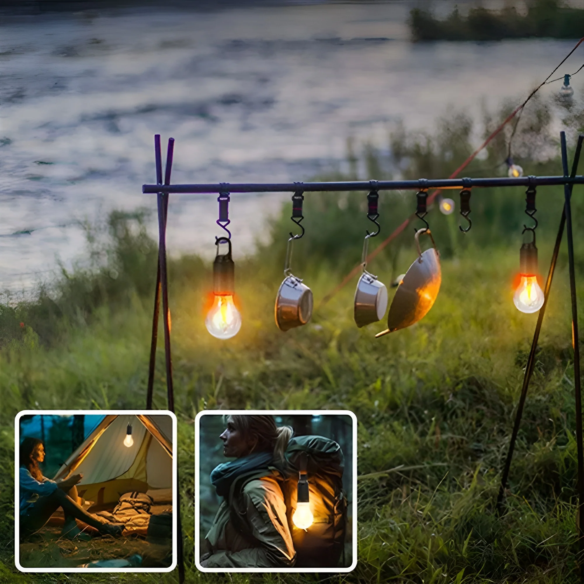 Oplaadbare retro gloeilamp | Ideaal voor op de camping! - Image 14