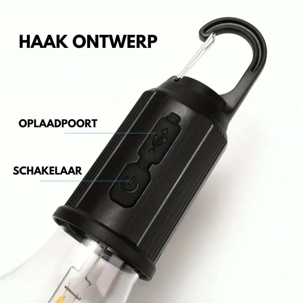 Oplaadbare retro gloeilamp | Ideaal voor op de camping! - Image 3