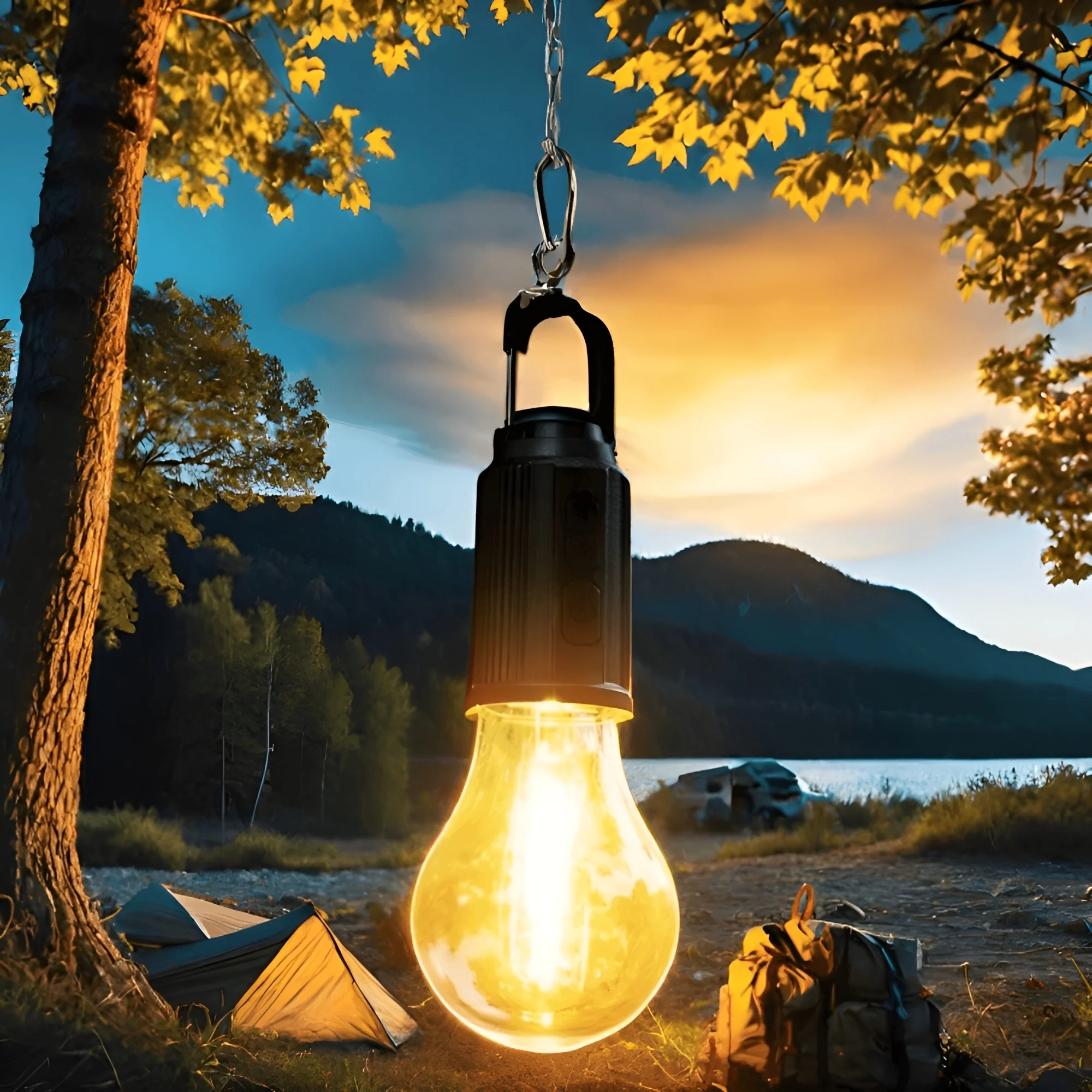 Oplaadbare retro gloeilamp | Ideaal voor op de camping! - Image 7