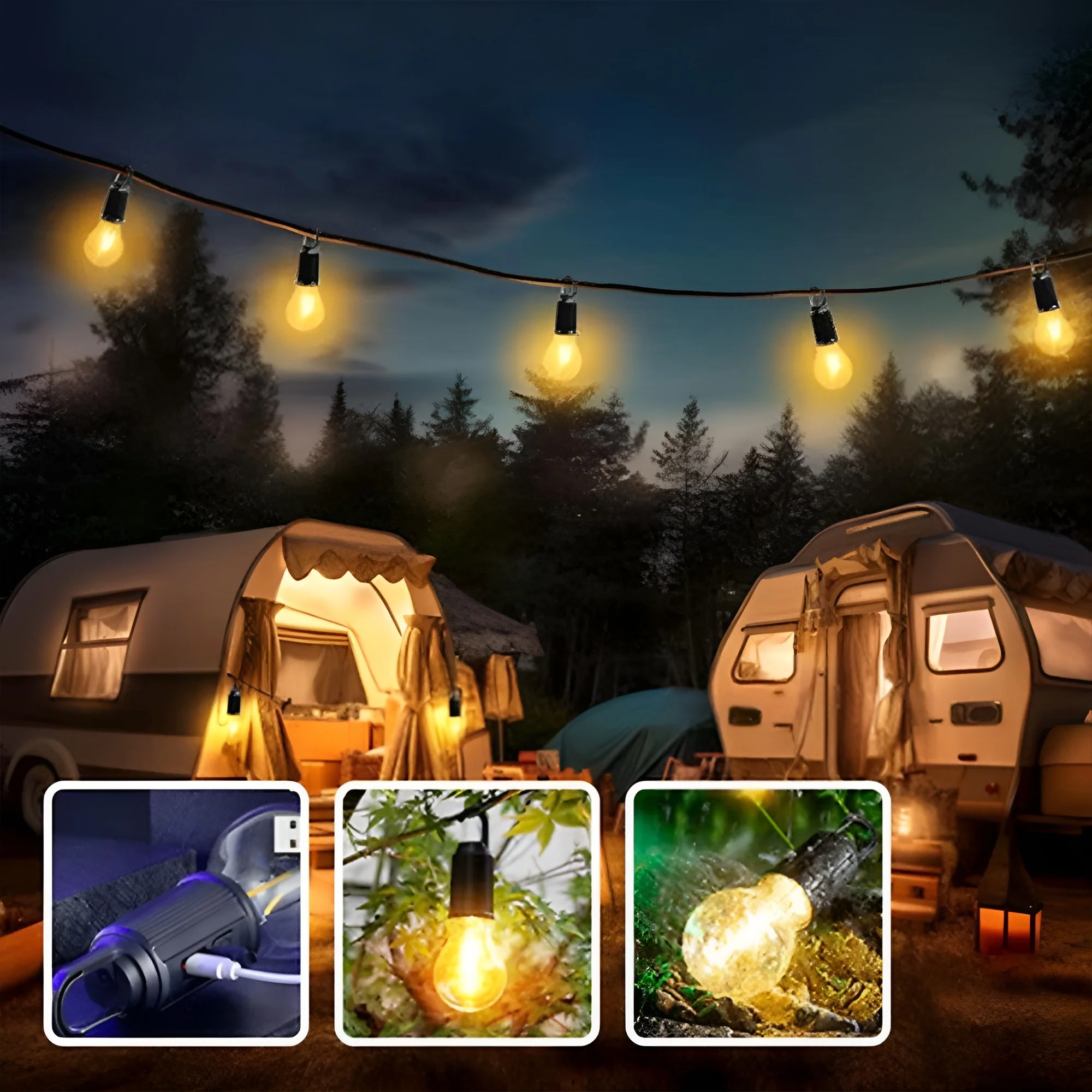 Oplaadbare retro gloeilamp | Ideaal voor op de camping! - Image 9