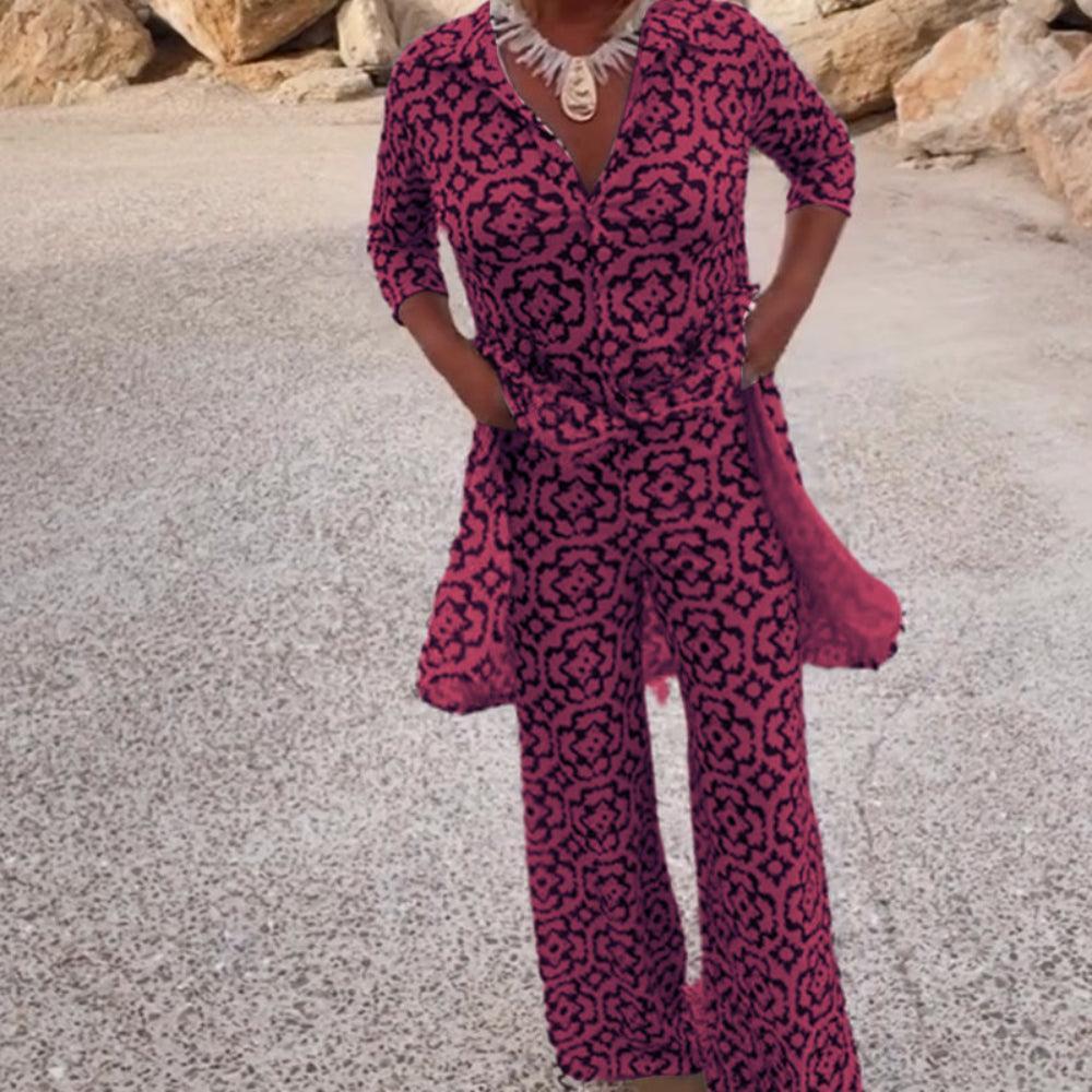 RetroChic™ | Vintage tweedelige damesoutfit met revers en knoopjes - Image 11