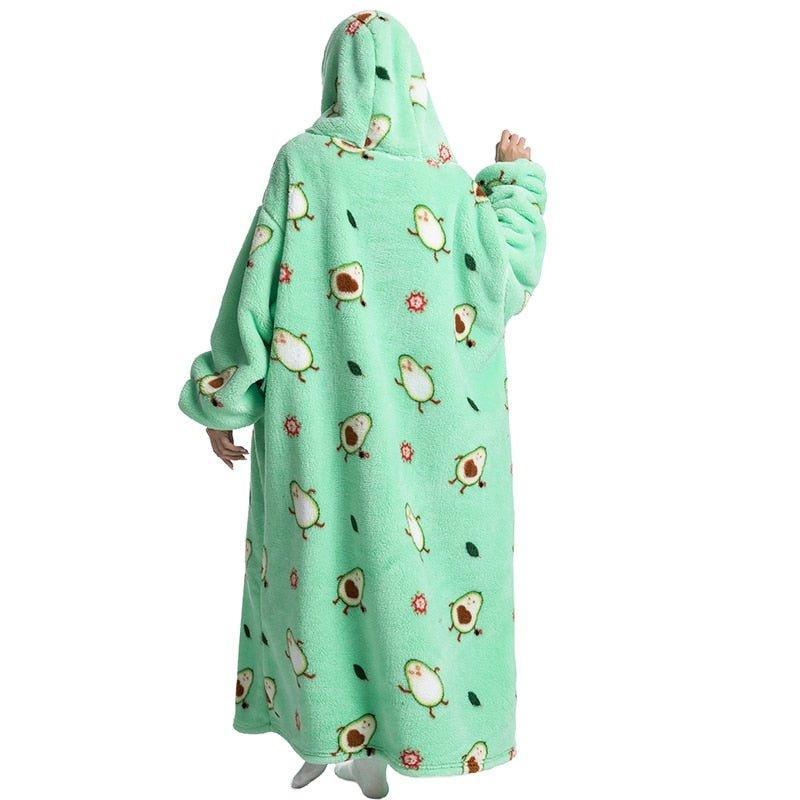 Shoodie Avocado Extra Lang | Heb het nooit meer koud met deze warme fleece hoodie deken!! - Image 3