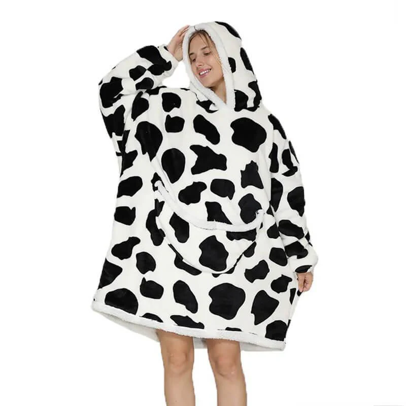 Shoodie™ Koe | Heb het nooit meer koud met deze warme fleece hoodie deken! - Image 2