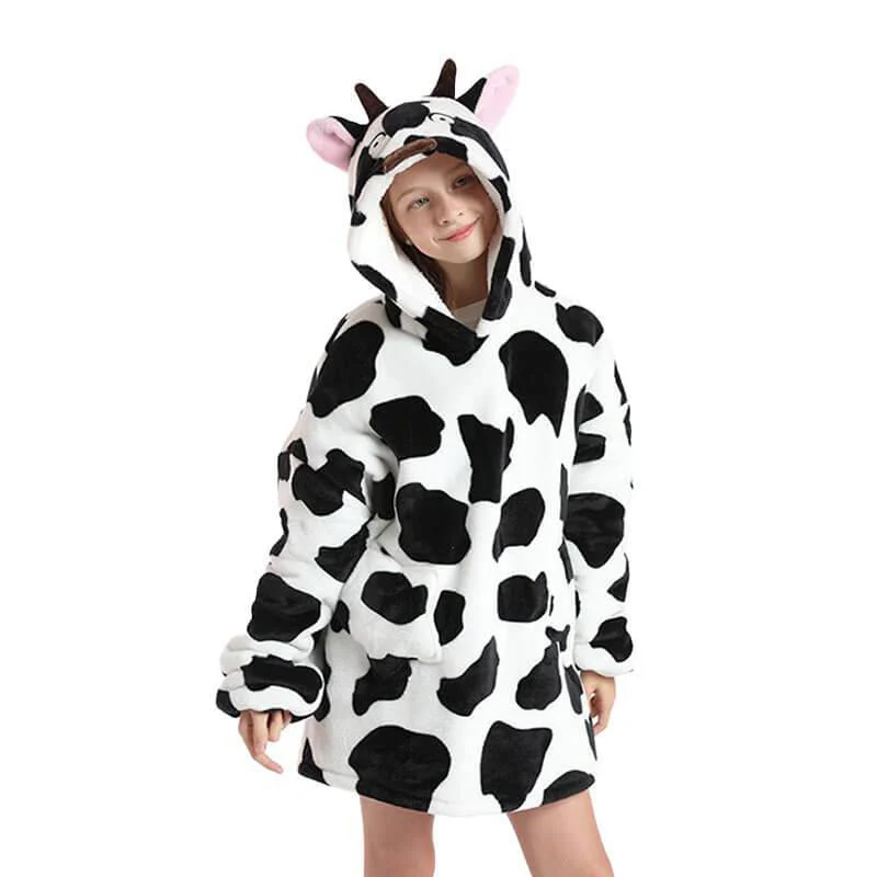 Shoodie™ Koe | Heb het nooit meer koud met deze warme fleece hoodie deken! - Image 3