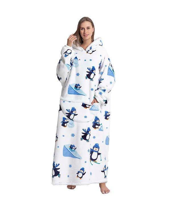 Shoodie Pinguin Extra Lang | Heb het nooit meer koud met deze warme fleece hoodie deken!! - Image 4