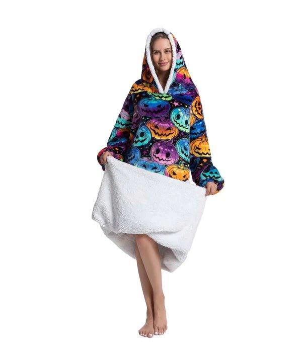 Shoodie Pompoen Extra Lang | Heb het nooit meer koud met deze warme fleece hoodie deken! - Image 4