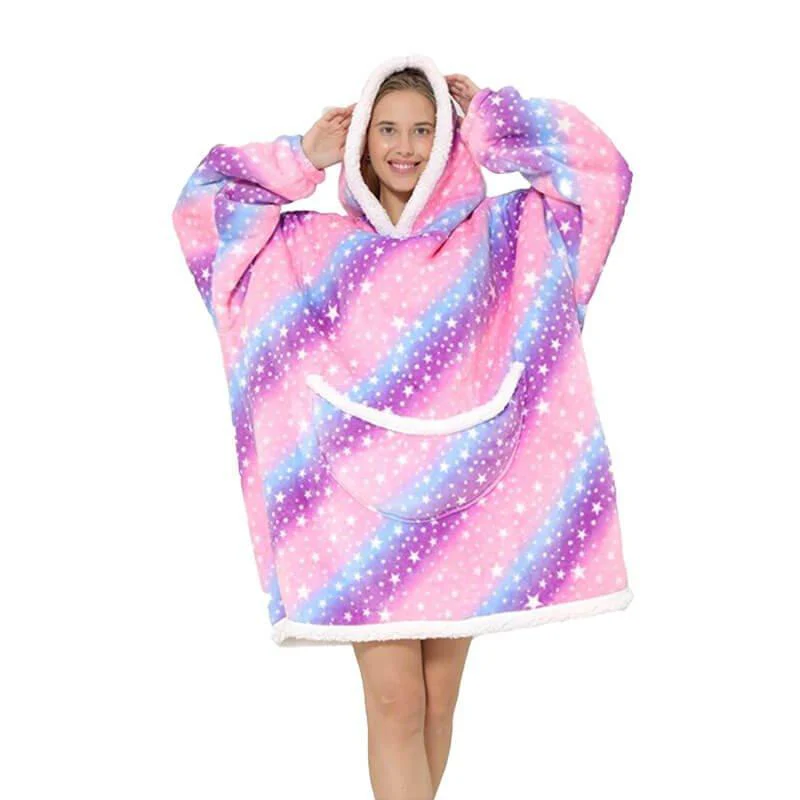 Shoodie™ Purple Star | Heb het nooit meer koud met deze warme fleece hoodie deken! - Image 2