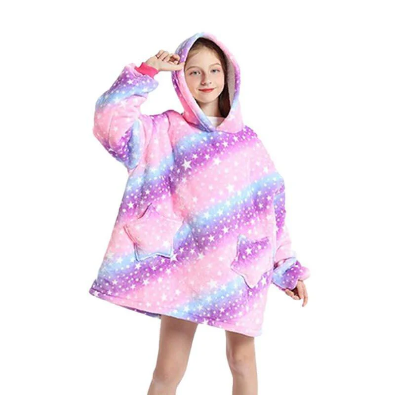 Shoodie™ Purple Star | Heb het nooit meer koud met deze warme fleece hoodie deken! - Image 3