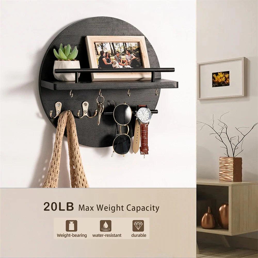 Stijlvolle wanddecoratie | Houten sleutelhouder - Image 3