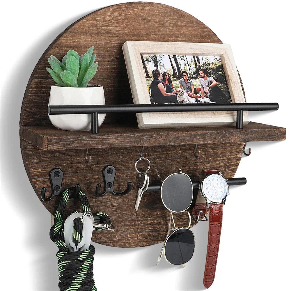 Stijlvolle wanddecoratie | Houten sleutelhouder - Image 6
