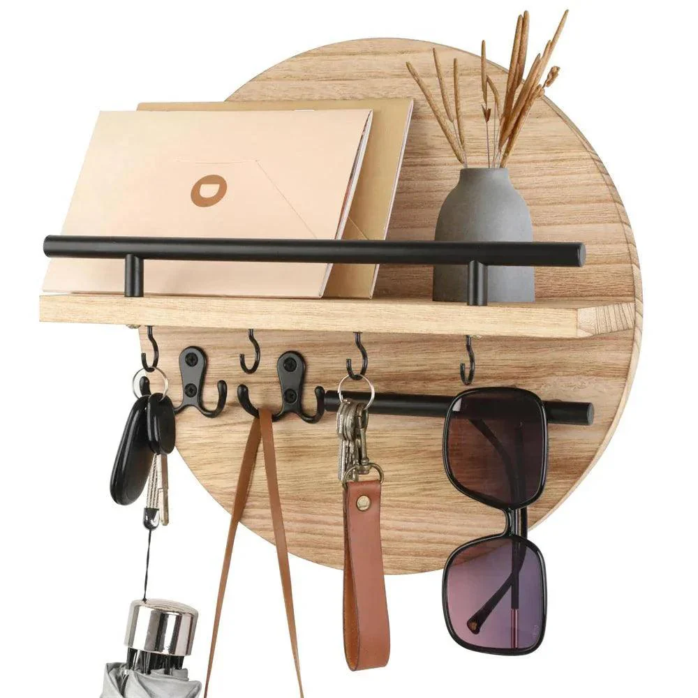 Stijlvolle wanddecoratie | Houten sleutelhouder - Image 9
